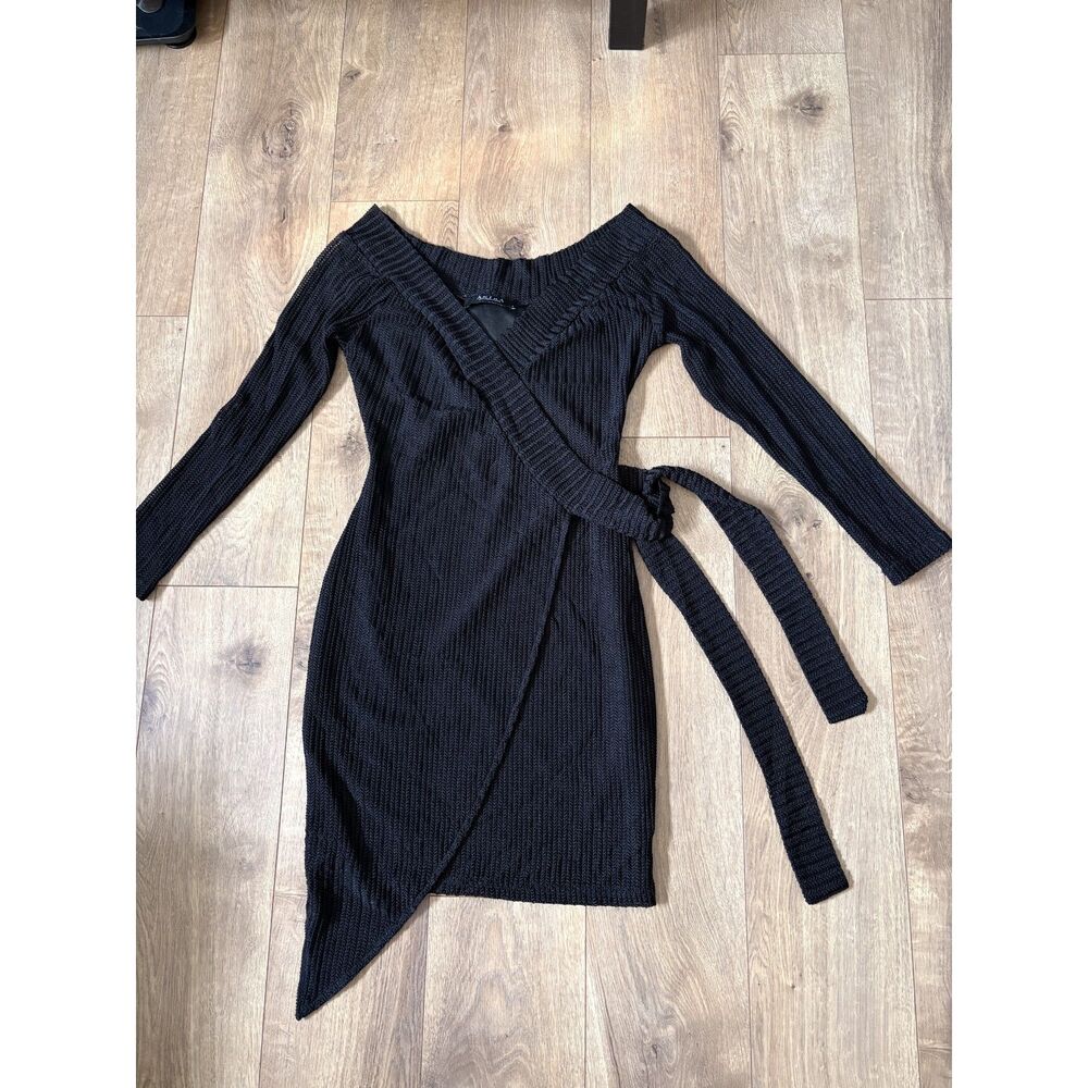 Akira Black Long Sleeve Mini Dress